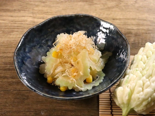 白ゴーヤとコーンの 白いお浸し